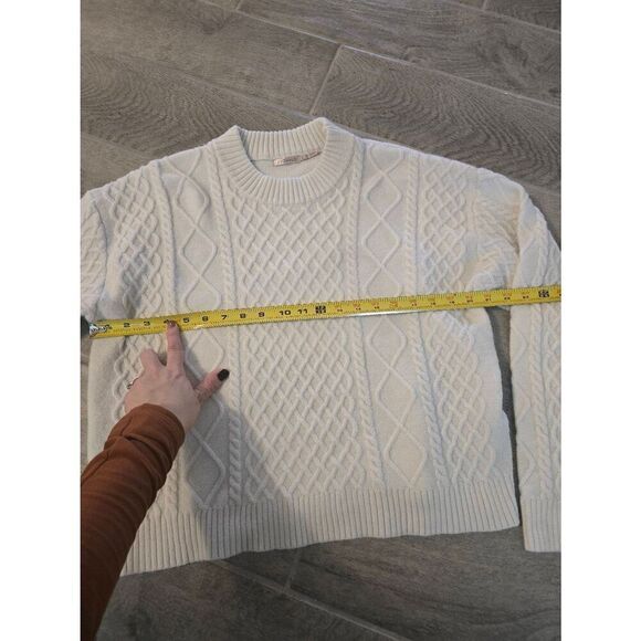 Women's Esqualo Sweater Cable Knit Cream Ivory Size Medium - Picture 3 of 6